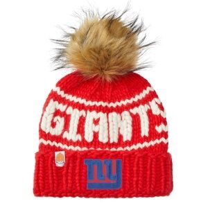 New York Giants Sh*t That I Knit Women's Hand-Knit Brimmed Merino Wool Beanie